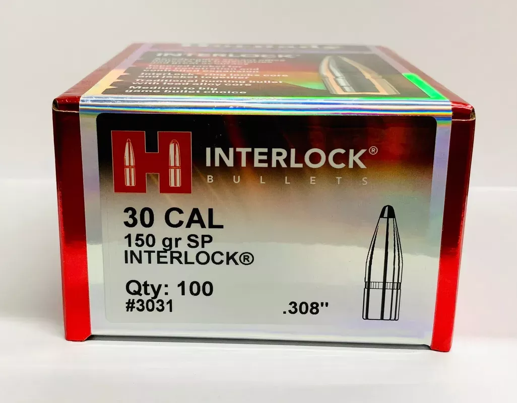 30 (.308'') cal. 150gr SP INTERLOCK Bullets by Hornady (100 pcs) #3031 - Hunt Gear Supply