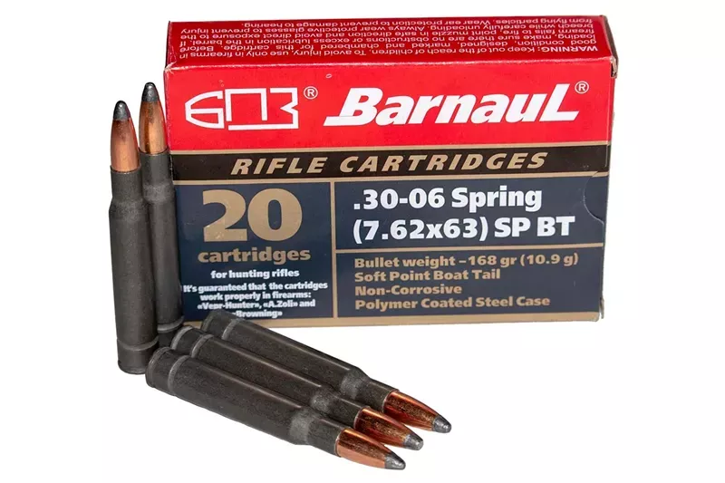 Barnaul 30-06 Springfield 168 Gr Soft Point Steel Polycoated Case 20/Box - Hunt Gear Supply