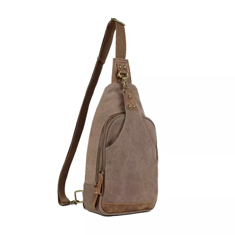 Jessie & James Glacier Canvas Sling Shoulder Concealed Backpack - Khaki - Hunt Gear Supply
