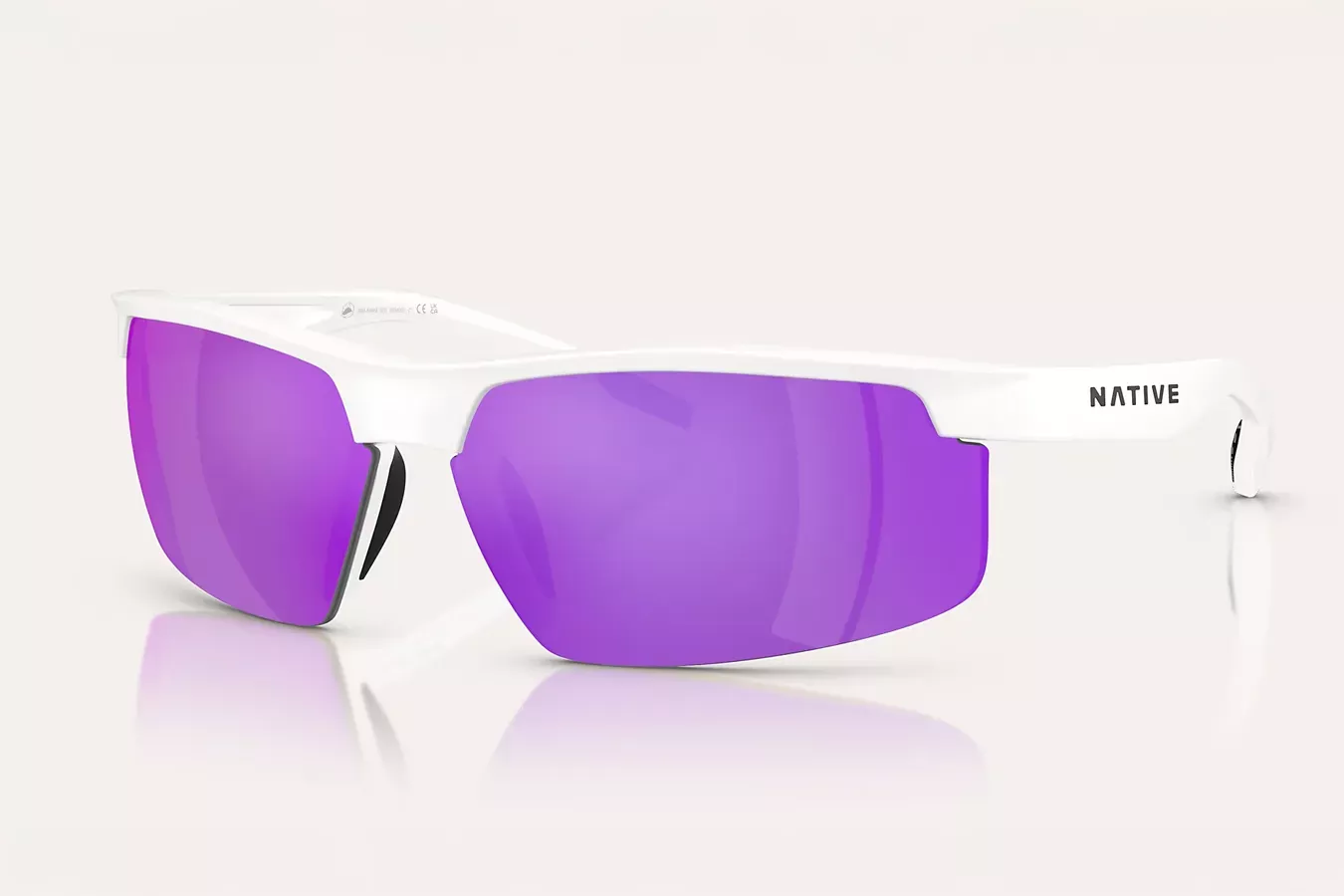 Native Eyewear Ridge-Runner Crest Satin Quartz Frame with Violet Reflex Polarized Lenses - Hunt Gear Supply