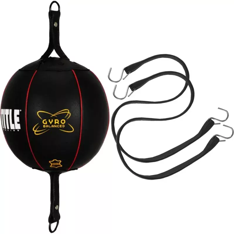 Title Boxing Gyro Balanced Leather Double End Bag - 6" - Black